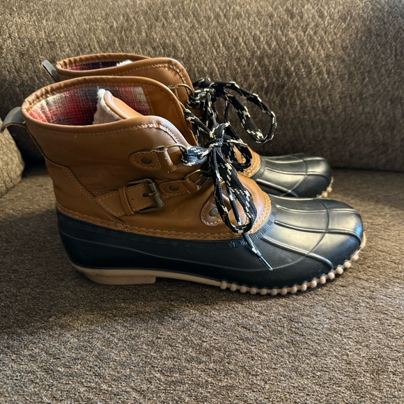 Magellan women’s duck boots size 10 waterproof blue & tan - Picture 1 of 8